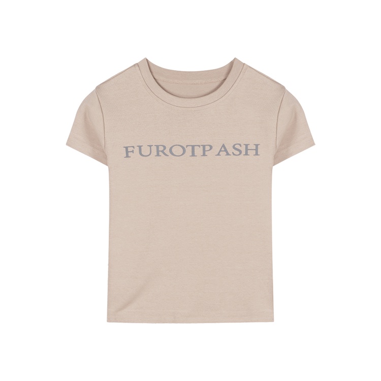 Red American retro lengan pendek T-shirt wanita musim panas hot girl letter printing design sense niche slim slim short top