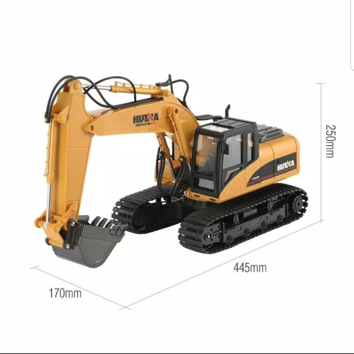 Mainan Remot Control Rc Excavator Huina Toys1550 15Channel 2.4Ghz 1/12