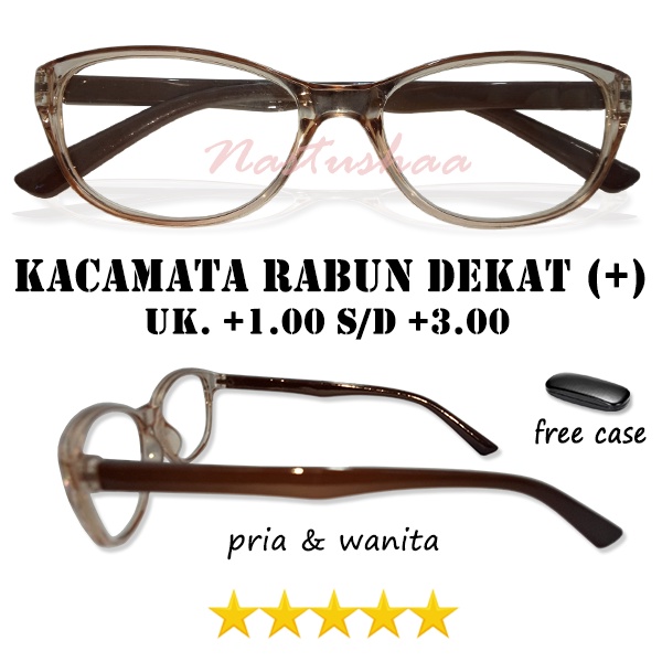 GRATIS KOTAK KACAMATA !! Kacamata Baca Full Plus Tersedia Ukuran +1.00 s/d +3.00 Dengan Variasi Model Terbaru Cat Eye Frame Coklat Gagang Hitam