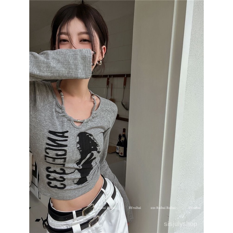 [✅BISA COD] #Sisjuly# Atasan Y2K wanita / atasan lengan panjang pendek untuk wanita / kaos lengan pa