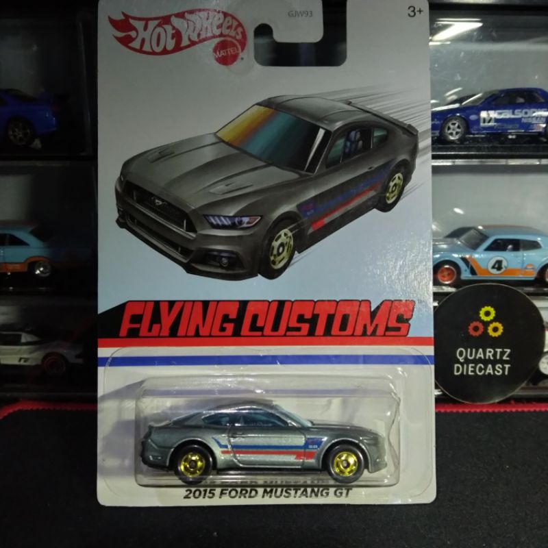 Hot Wheels 2015 Ford Mustang GT Silver Metallic Flying Custom