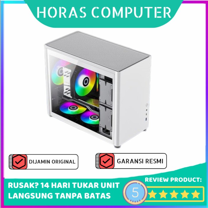 Terlaris Gamemax Case Spark White Gaming Mini Tower Micro Atx Usb Type C Port