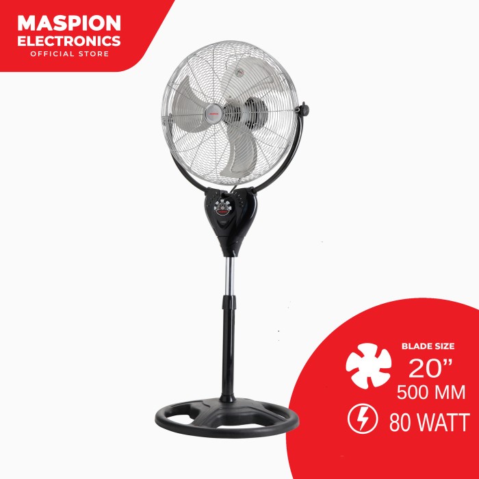 MASPION PW 2001 RC - Kipas Angin Stand Fan Besi 20&quot; - Power Fan 20 Inch PW 2001 Remote