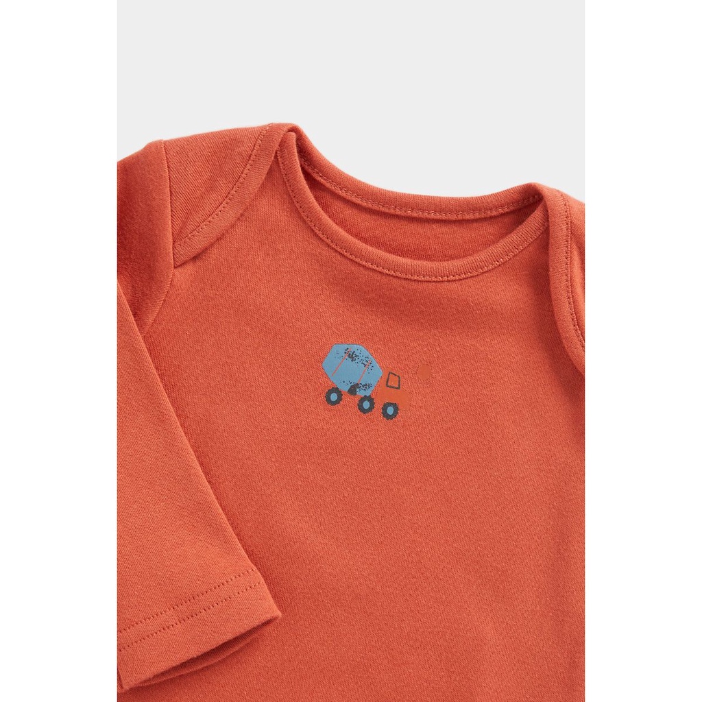 Mothercare Trucks Long-Sleeved Bodysuits - 3 Pack - Set Terusan Bayi Laki-laki (Multi)