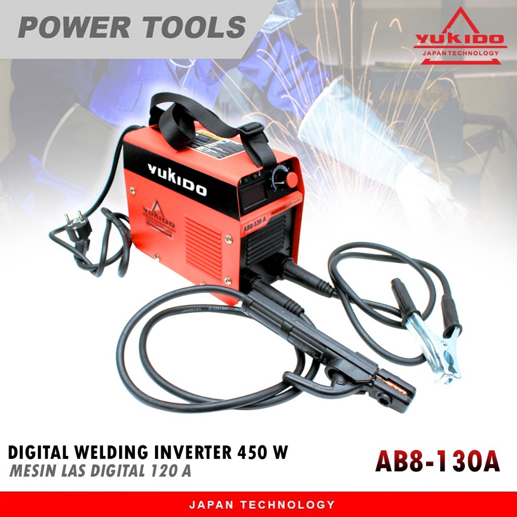 Terbaru Mesin Las Listrik 450 Watt IGBT 120A Yukido low watt Inverter Welding Machine Japan Teknologi