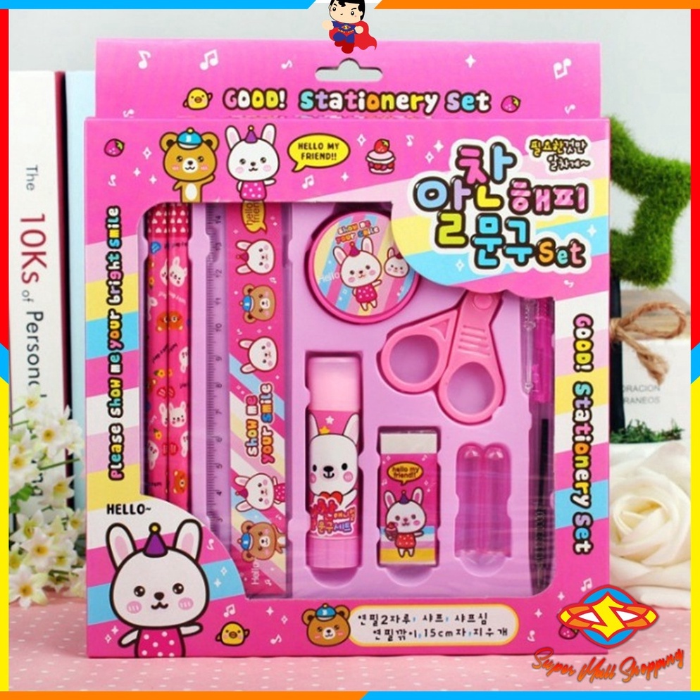 

SMS Paket Alat Tulis set 8in1 Stationery Set Study Set Anak Karakter Set Alat Tulis Anak TK 9759
