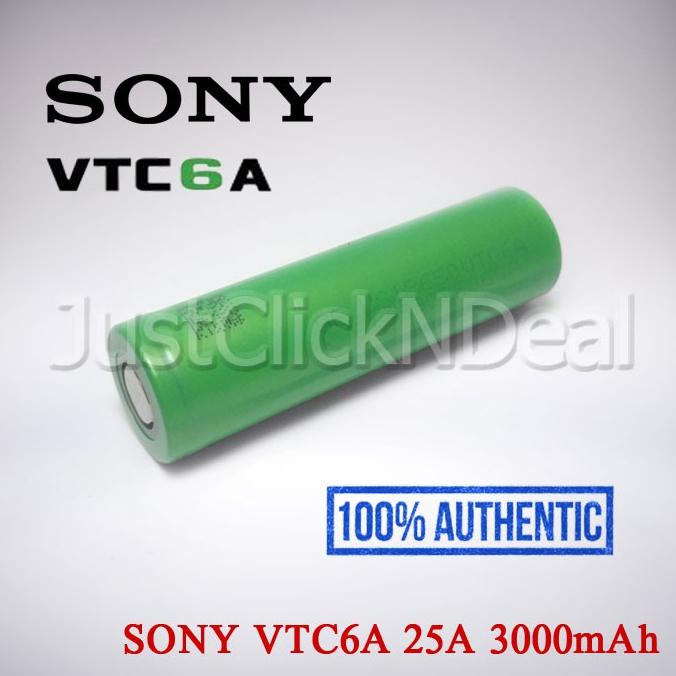CHE195 Baterai 18650 Sony VTC6A 25A 3000mAh Authentic Mecha Mechanical Mod Vape Vapor *