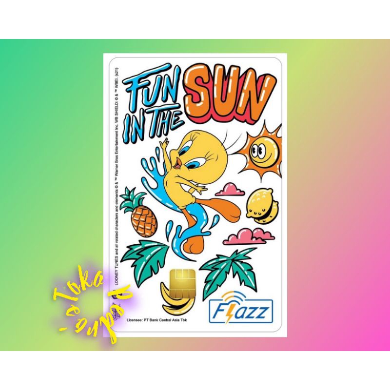 Kartu Flazz Gen 2 /Gen2 Looney Tunes Summer Tweety 2021 ORI /Like eTOLL eMONEY Tapcash or Brizzi
