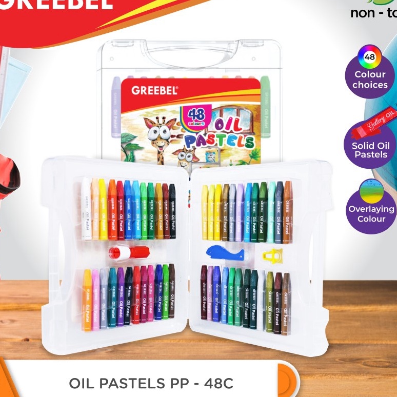

FLASH SALE GREEBEL Crayon Krayon KIDS OIL PASTEL isi (48 Warna) / tidak berdebu & cerah untuk Sekolah Anak & professional non toxic serbuuu !