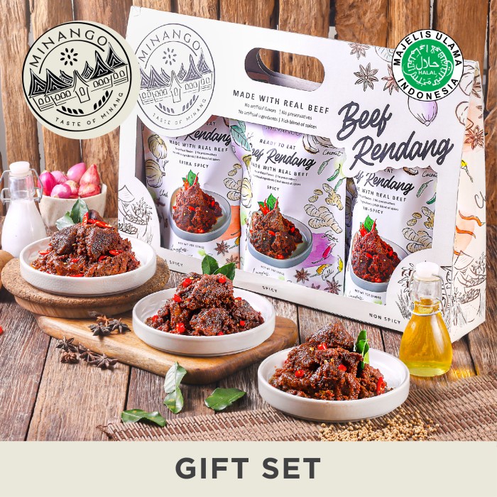 

Rendang Daging Sapi Padang Gift Set 200 gram Siap Saji Halal BPOM SNI