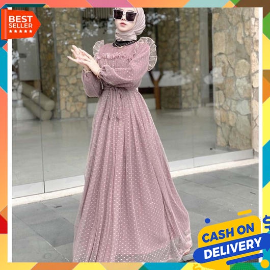 Gamis Lebaran Wanita Terbaru 2023 Dewasa Mewah Jumbo Satu Set Oneset Longdress Lengan Panjang Busui 