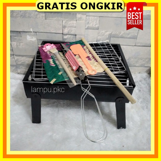 Grill Pan Anti Lengket Pemanggang Bbq Wajan Tempat Bakaran Sate Serbaguna Teflon Barbeque Tempat Pan