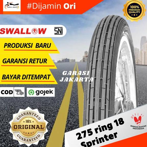 BAN LUAR MOTOR SWALLOW 275-18 RING 18 S-201 SPRINTER SWALLOW