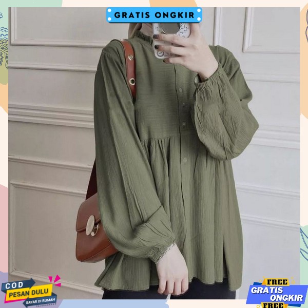Kemja Dewasa Wanits Krmeja Wnita Bahan Tebel Pakaian Kuliah Wanita Aesth Ornella Blouse Cewe Korea K