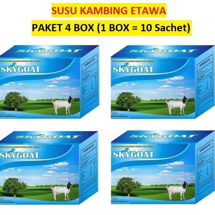 

DISKON BRANDS FESTIVAL Paket 4 Skygoat Susu Kambing Etawa Bubuk Full Cream | Skygoat Coklat | Paket Skygoat Mix Campuran !!!
