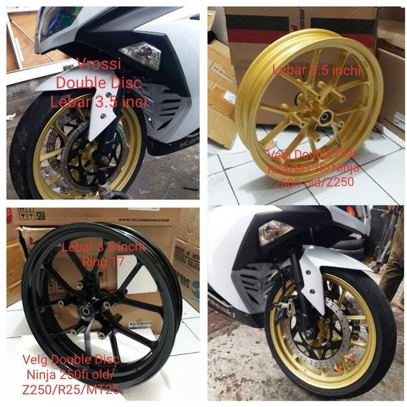 GARANSI! Velg Depan Ninja 250 fi double disc velek Rossi double disc ninja 250fi pelek ninja z250 fi