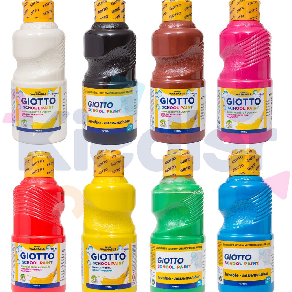 

[MRK.23Jn23ᶜ] Giotto Washable School Paint 250 ML Cat Lukis Anak Gambar