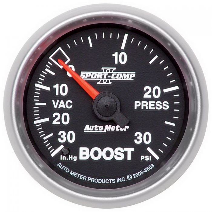 Autometer 3603 Mechanical boost vac -30 to 30 psi