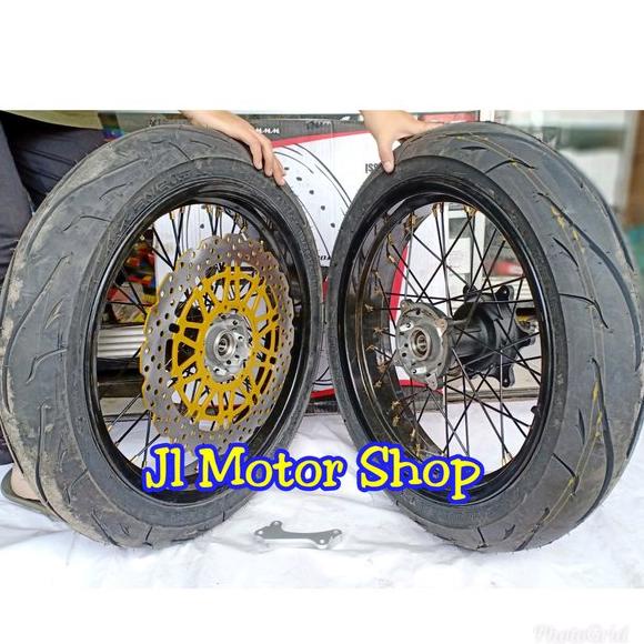BARU Paket Velg Supermoto Super Moto CRF 150 - CRF150 L Bonus Piringan Cakram Depan Lebar Plus Ban -