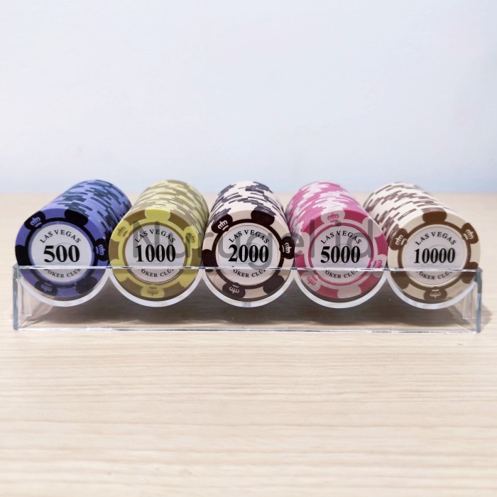Poker Chip Paket H 100pcs (500 1000 2000 5000 10000) Casino Coin