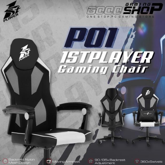 1STPLAYER GAMING CHAIR P01 / P-01 Black White Kursi Gaming