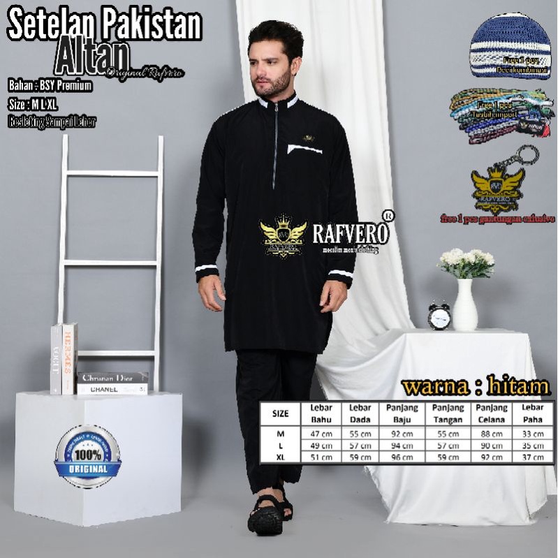 Setelan Pakistan Altan ORIGINAL RAFVERO - Baju Koko Pria