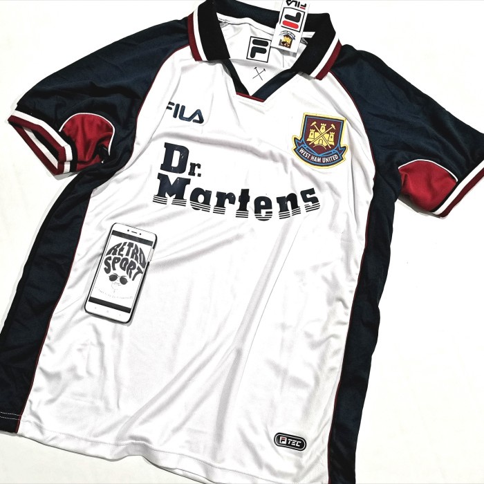 Ayyyarashop- Jersey Weka Retro West Ham Away 97 Dr. Martens