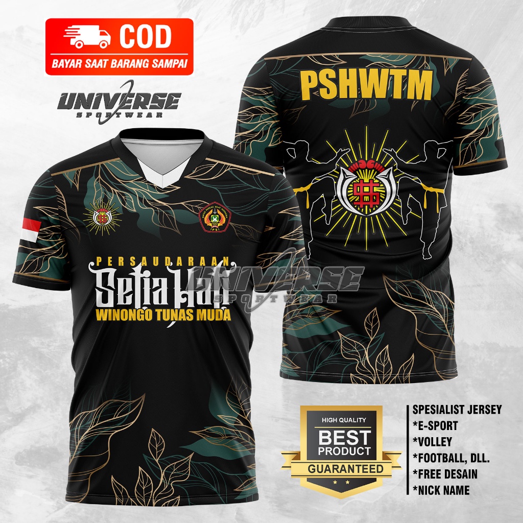 Jersey Pencak Silat PSHWTM Setia Hati PSHT Kaos PSHW Persaudaraan Setia Hati Winongo V.1