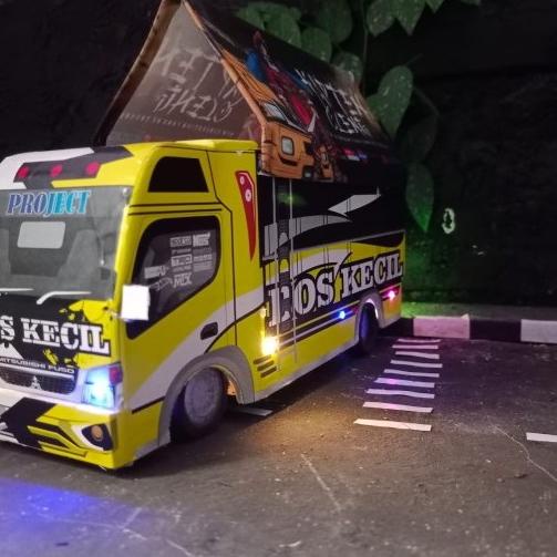 Miniatur Mobil Truk Kayu Truck Oleng Lampu Terpal Stiker Besar Murah