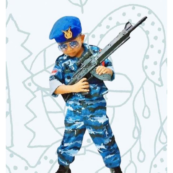Baju Loreng Tni Au Bonus Senapan Serbu Kostum Loreng Tni Au Anak