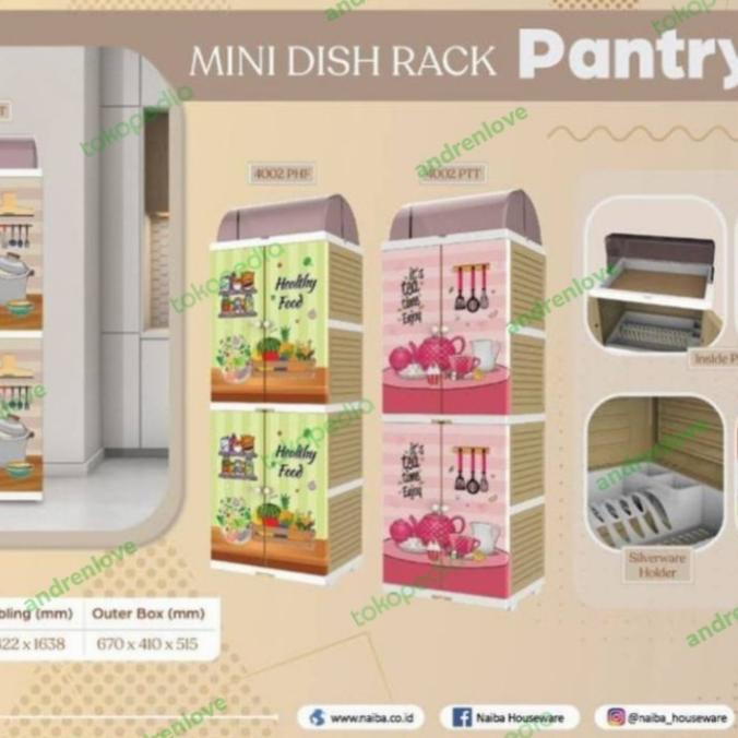 rak piring plastik merk naiba 4 susun /lemari plastik rak piring