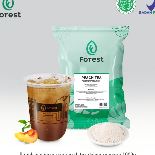 

✨TERBARU✨ Bubuk Minuman Peach TEA Powder 1000g - FOREST Bubble Drink 