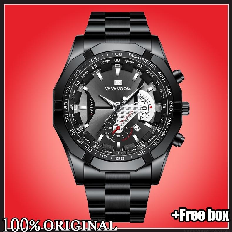 Terbaru Vava Voom 2381 Jam Tangan Pria Luxury Stainless Steel Quartz Orinal Tahan Air Watch