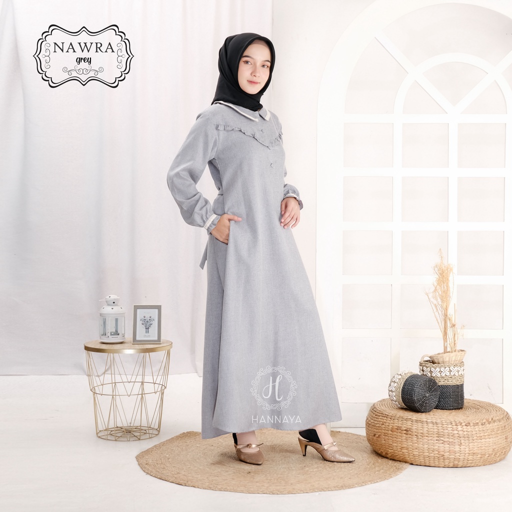 GAMIS TERBARU KATUN MADINAH NAWRA DRESS BY HANNAYA