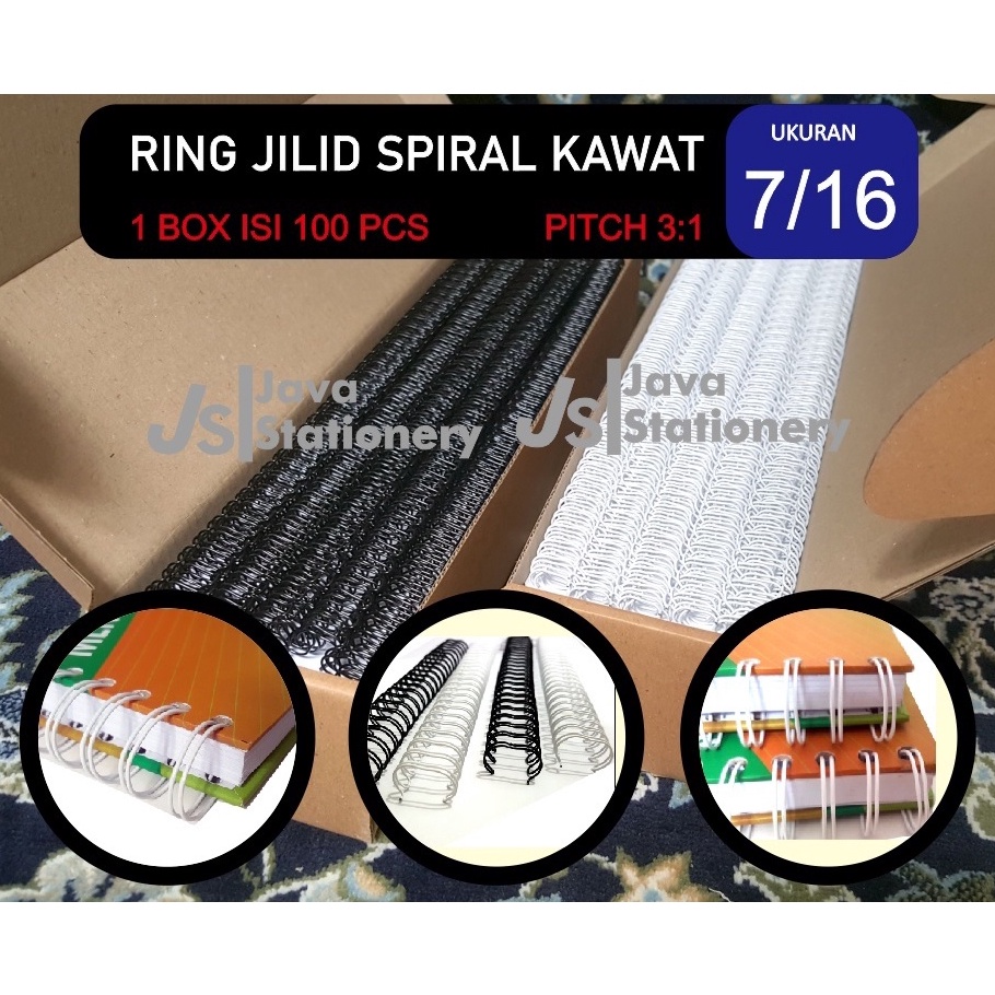 

12.12 Terlaris Ring Kawat Spiral Jilid 7/16 A4 atau f4 3:1 35 atau 38 Lobang Paling_Murah murah