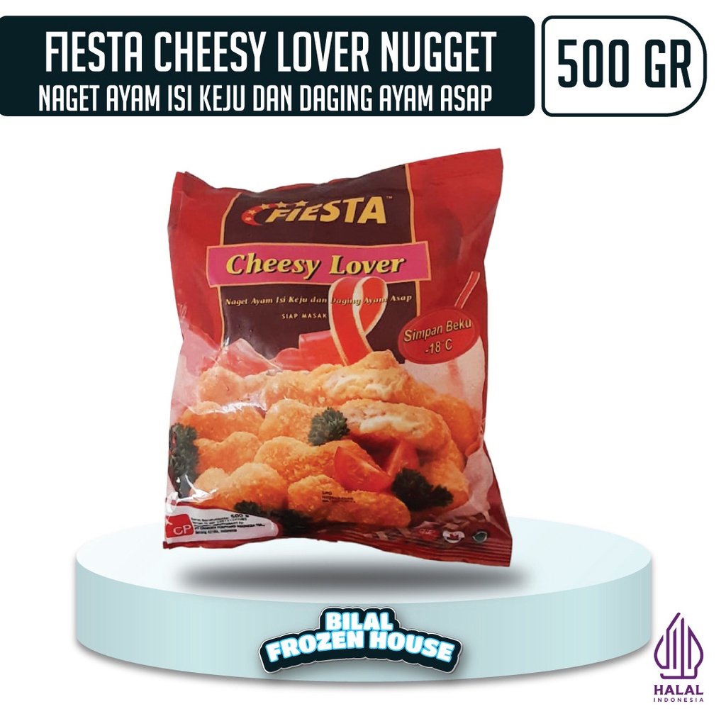 

Fiesta Cheesy Lover 500gr - Nugget Ayam Isi Keju dan Daging Ayam Asap