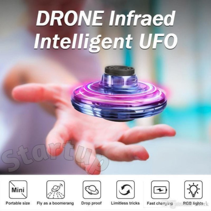 DISKON SPESIAL MAINAN DRONE MINI SPINING TOP BOOMERANG LED DRONE / MAINAN ANAK DRONE TERMURAH