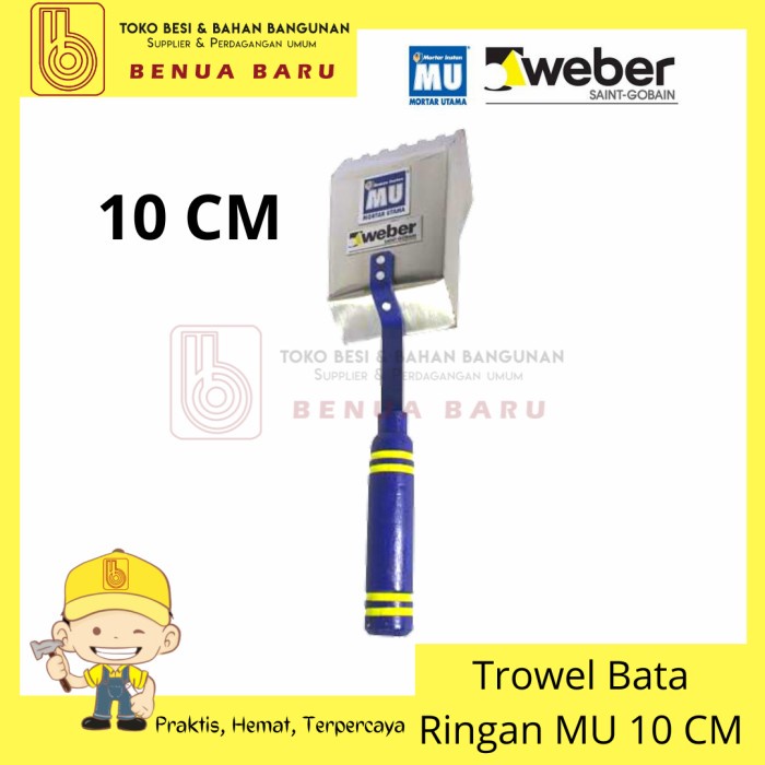 Terlaris Cetok Bata Ringan Trowel 10 Cm Mu / Trowel Bata Ringan Hebel Mu 10 Cm