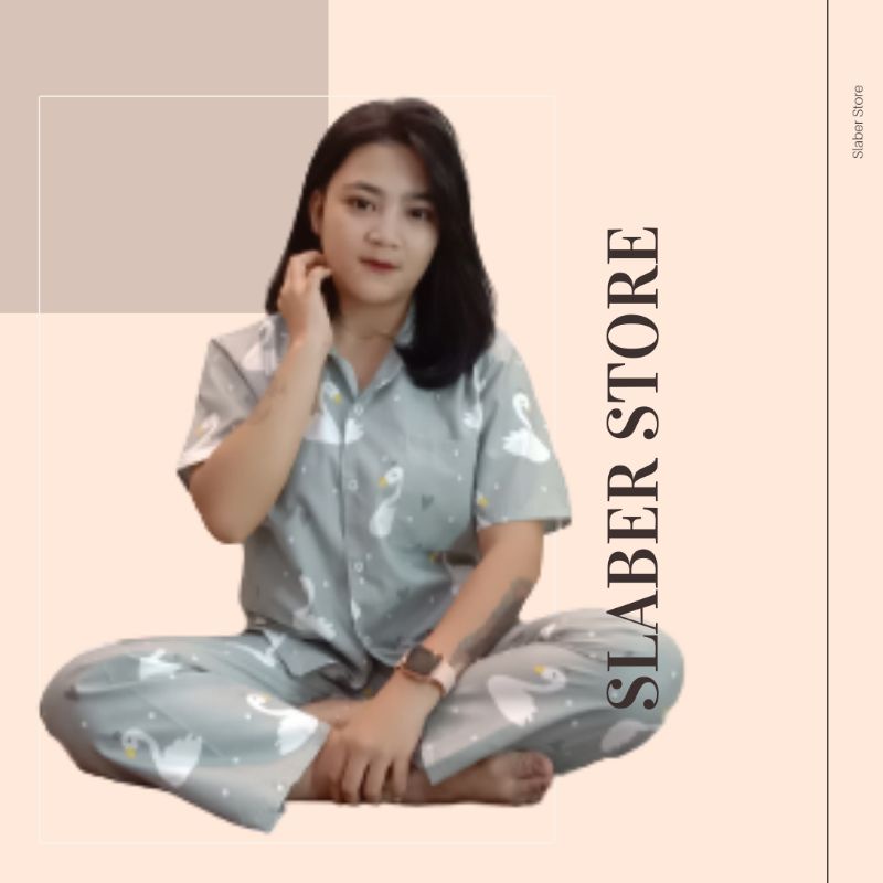 Baju Tidur Wanita Dewasa Piyama Set Kekinian Model Kemeja