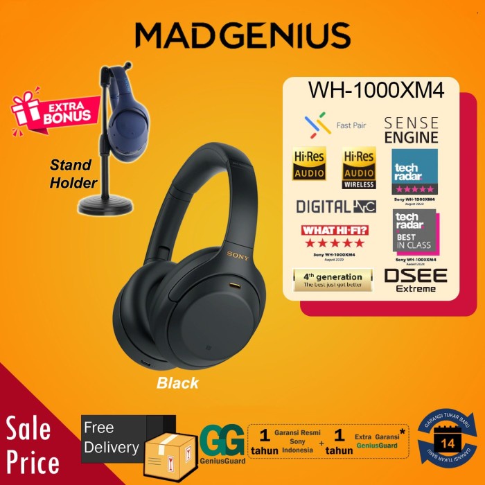 Sony Original WH 1000XM4 / WH-1000XM4 / WH1000XM4 Headset NC Black