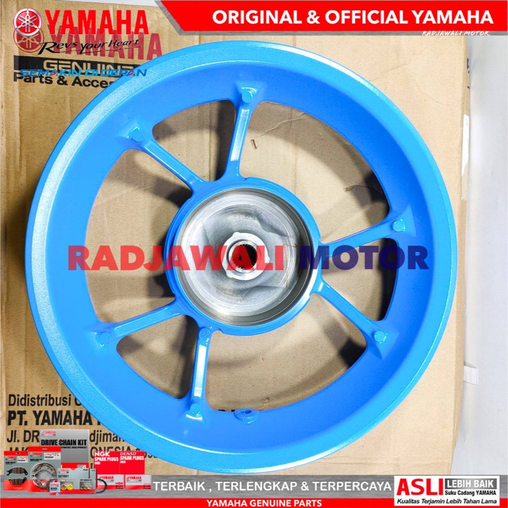 VELG BELAKANG BIRU MUDA AEROX 155 ASLI ORIGINAL YAMAHA B65-F5338-00-P1 ORIGINAL YAMAHA GENUINE PARTS