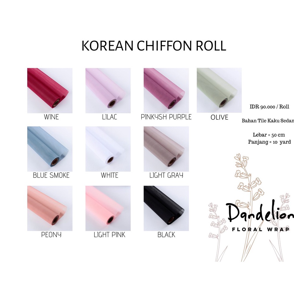 

Grosiran Murah KOREAN CHIFFON ROLL PREMIUM BAHAN MESH FLORAL WRAP (1 ROLL) !!!