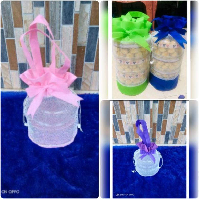 

7.7 Tas toples 2 susun(12 pcs)kantong tile serut toples kuker/tas serut untuk toples 500 gram
