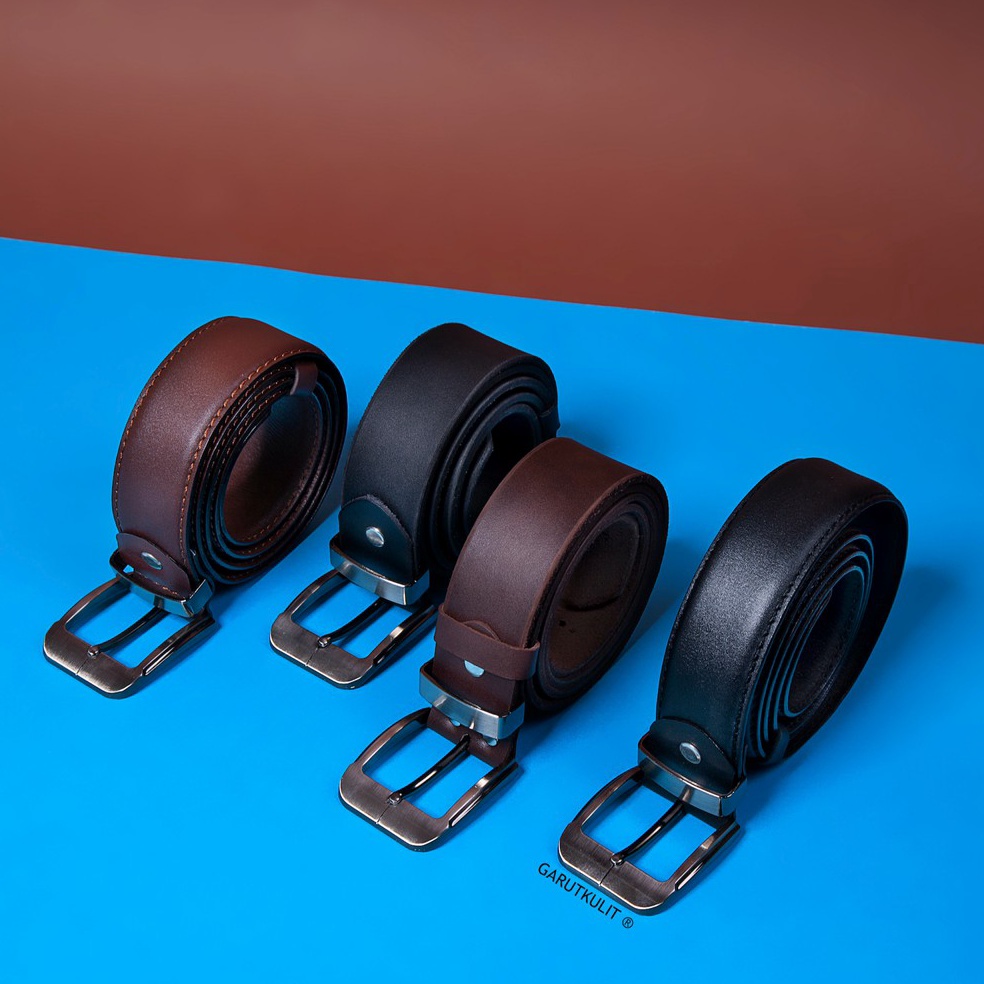 12.12 Brand GK Casual Belt (Tanpa Jahitan) - Sabuk Kulit Asli Pria / Gesper Kulit Pria / Sabuk Kasua