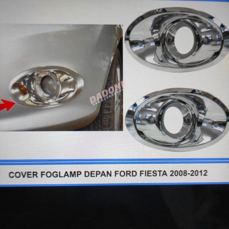 cover ring foglamp bumper depan mobil ford fiesta 2013 2008 2009 2010 2011 2012 chrome crome tempel