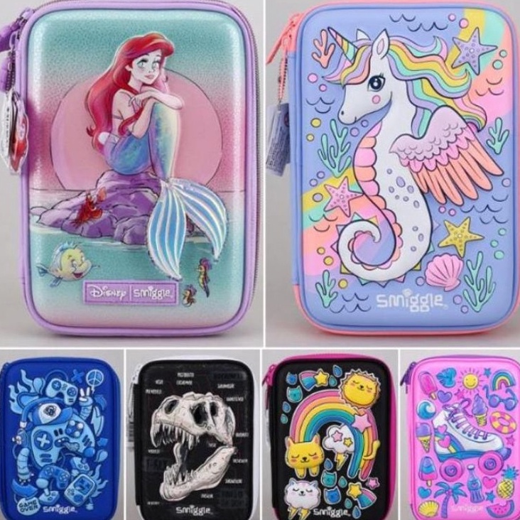 

GROSIR SMIGGLE TEMPAT PENSIL IMPORT HARDCASE / PENSIL HARDCASE / SPIDERMAN/ OWL/ UNICORN/ SHARK /LOL gas !!