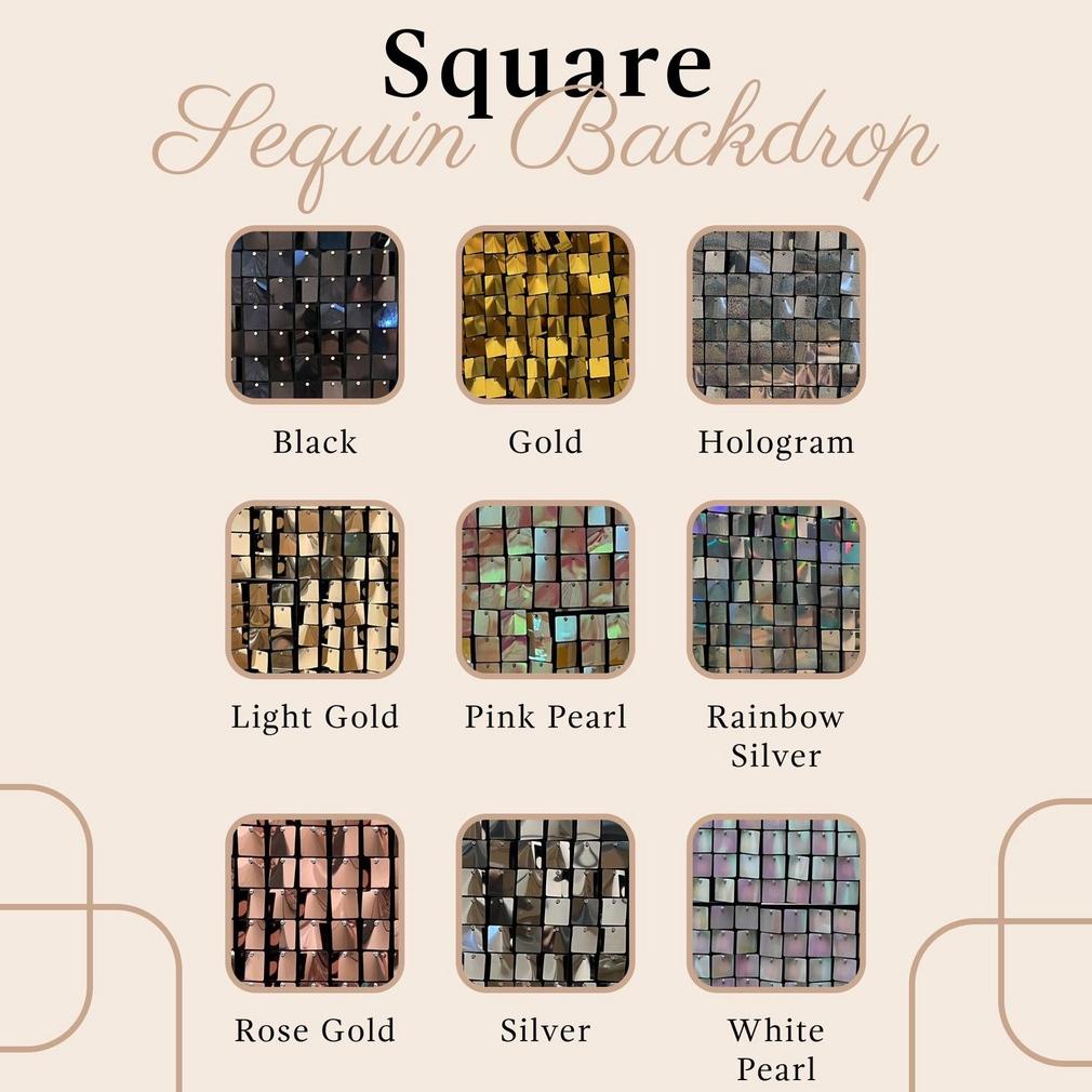 Terbaru TERMURAH Square Sequin Tile Backdrop / Sequin Backdrop / Dekorasi Dinding / Dekorasi Pesta / Dekorasi ulang tahun lamaran