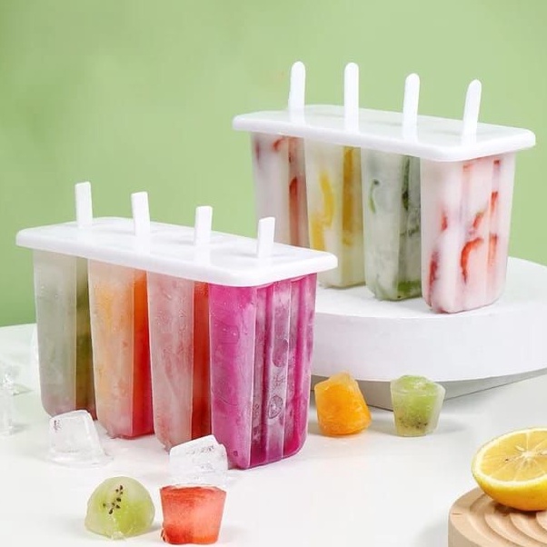 

【F⚡ASH SALE✅】 (SNAPCORNER)CETAKAN ES KRIM LOLI Frozen Transparan 4 Sekat Plastic Frozen Popsicle