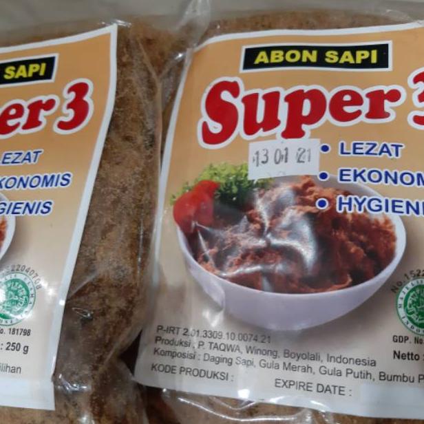 

7.7 Abon sapi SUPER 3 Boyolali 250 g.