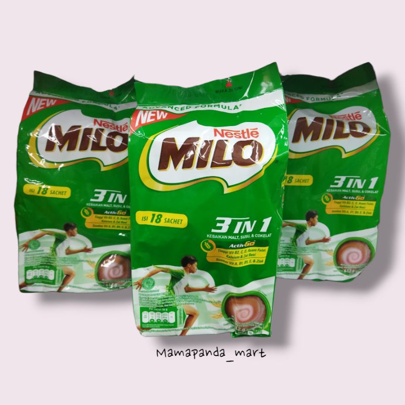 

MILO 3IN1 POLYBAG SACHET 18X34G/POLYBAG SACHET 10X34G/BUBUK MINUMAN COKLAT